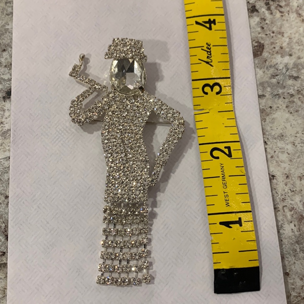 Brooch / pin golf rhinestones vintage